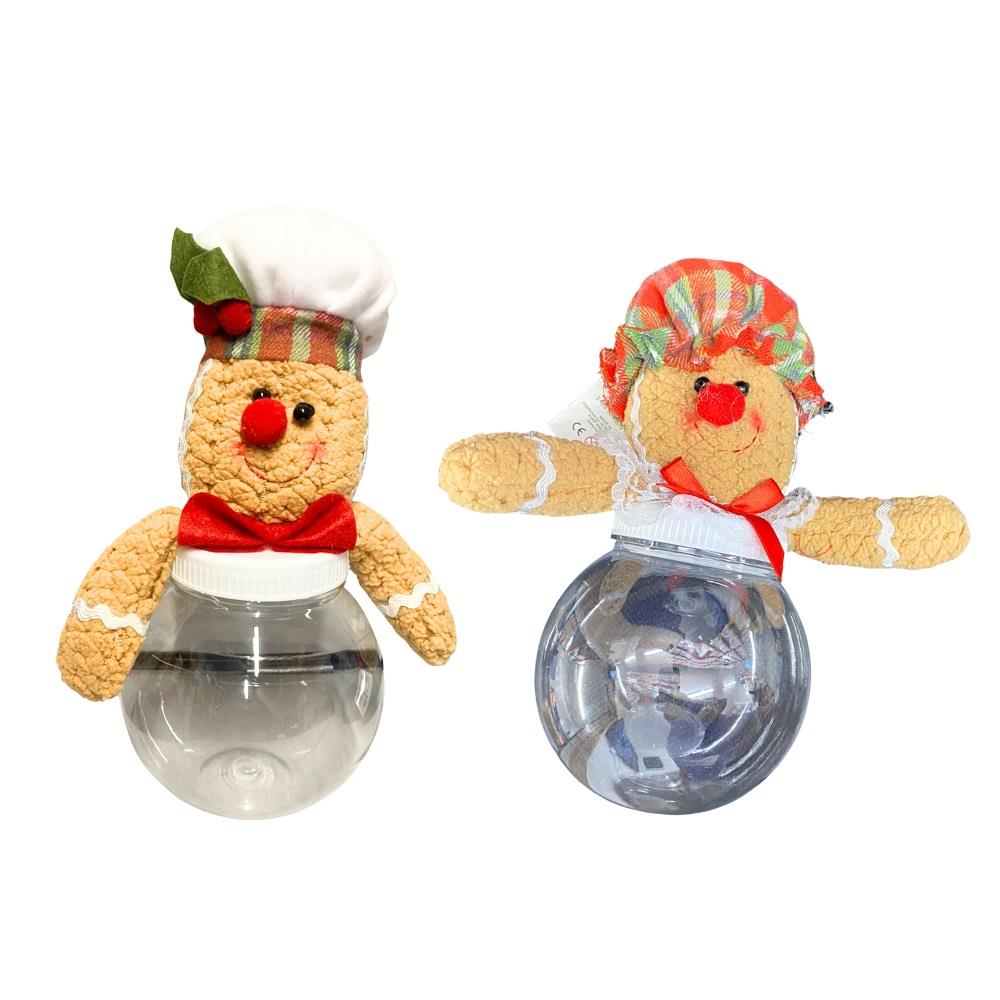 Mr / Mrs Christmas Gingerbread 10" Candy Jar - Click Image to Close