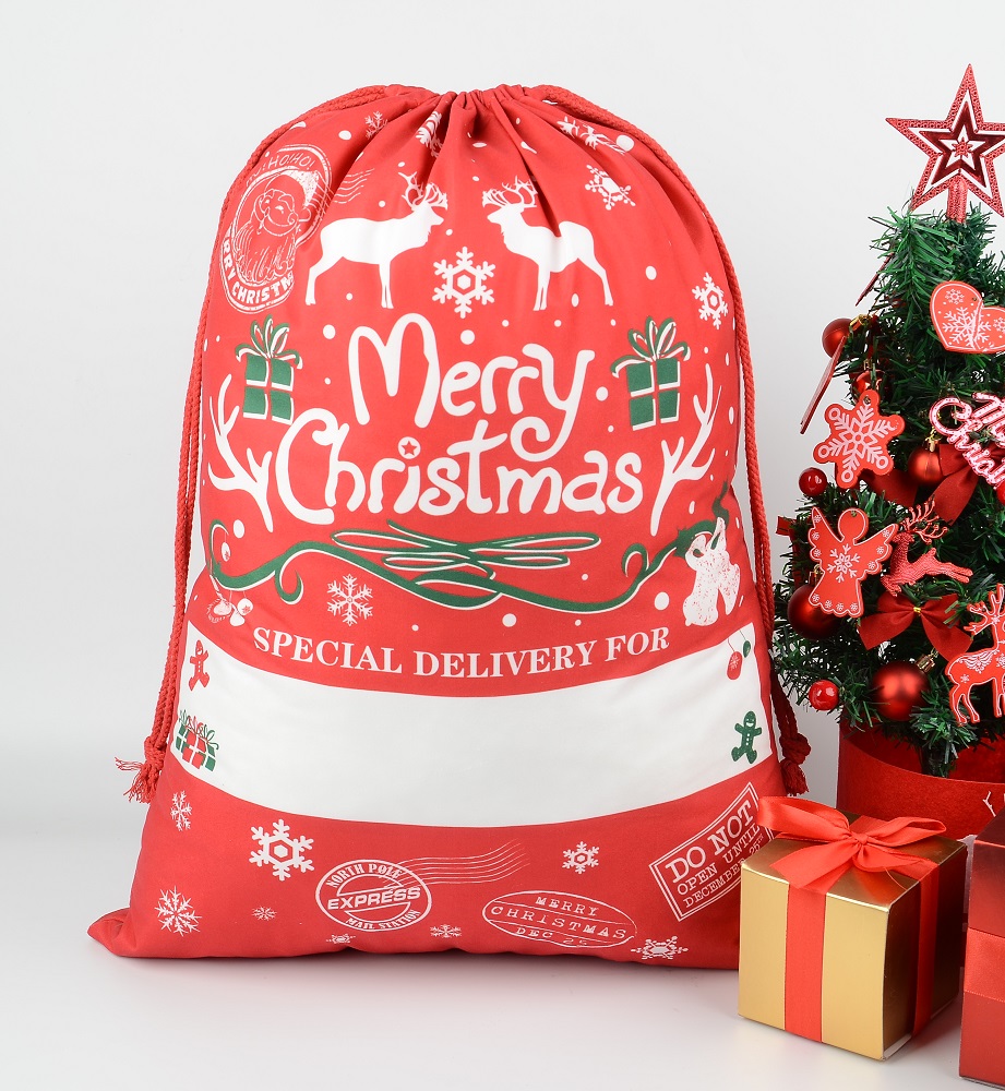 Merry Christmas Red Sack 70X50cm Suitable For Sublimation - Click Image to Close