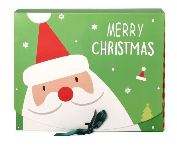 Santa Green Gift Box 31cm x 25cm x 8cm - Click Image to Close