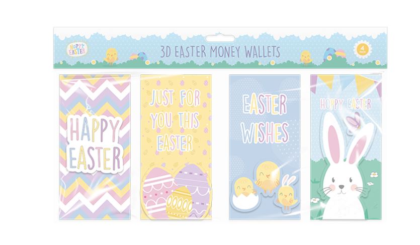 Easter Money Wallets - 4 Pack - Click Image to Close