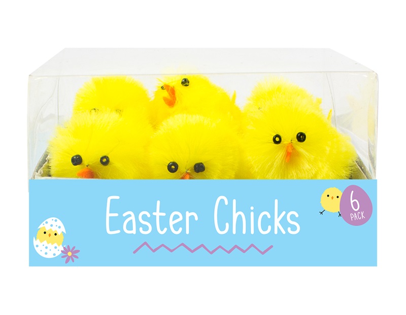 Easter Chick Decorations 4cm - 6 Pack - Click Image to Close