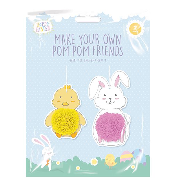 Make Your Own Easter Pom Pom Friends 2pk - Click Image to Close