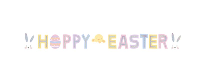 Happy Easter Holographic Bunting 2m - Click Image to Close