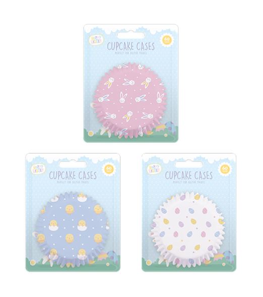 Easter Printed Cupcake Cases 60 Pack - Click Image to Close