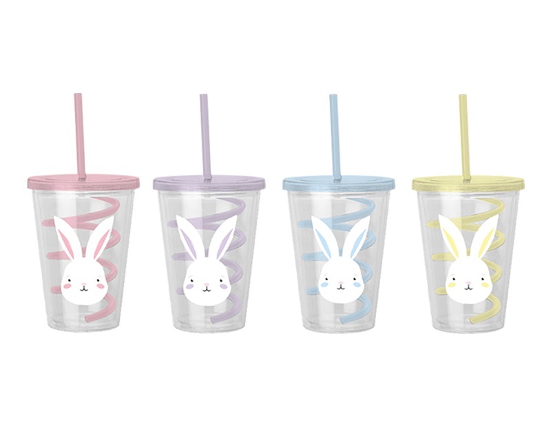 Easter Cup & Swirly Straw 650ml ( Assorted Colour ) - Click Image to Close