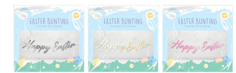 Foil Easter Bunting 1.5M - Click Image to Close
