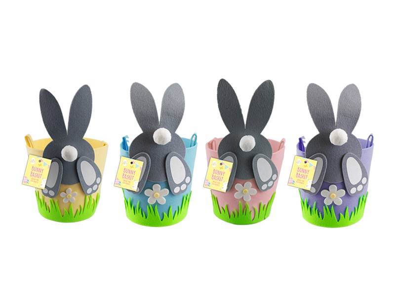 Easter Pom Pom Bunny Basket ( Assorted Colours ) - Click Image to Close