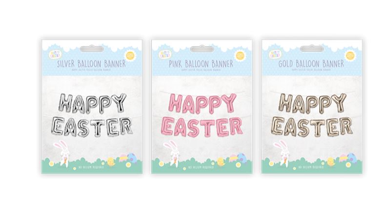 HAPPY EASTER FOIL BALLOON BANNER - Click Image to Close