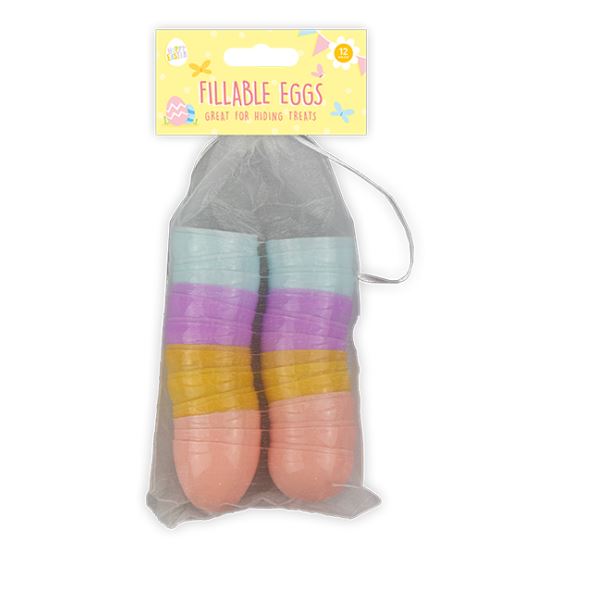 Easter Fillable Eggs 12 Pack - Click Image to Close