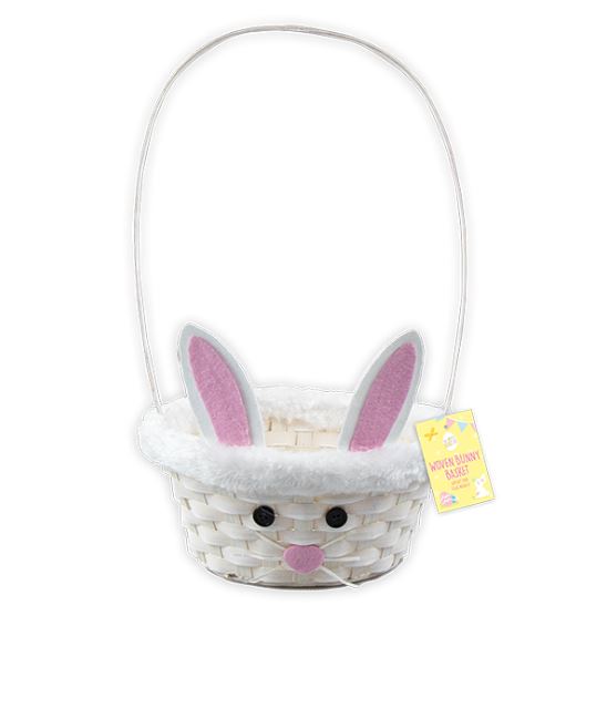 Easter Bunny Woven Basket - Click Image to Close
