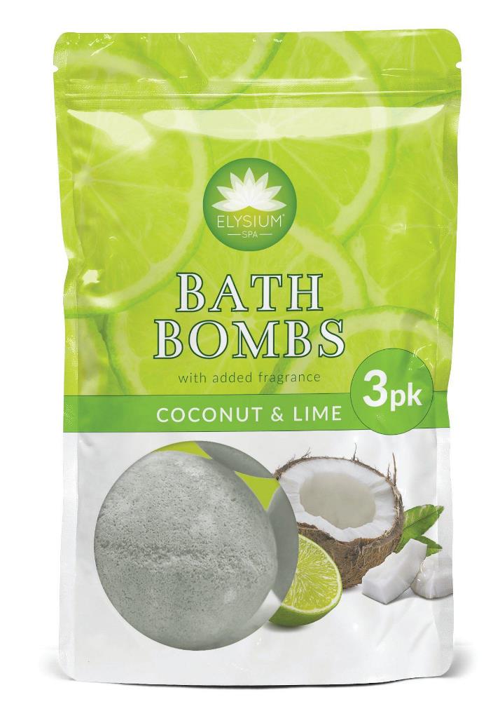 Elysium Spa Bath Bombs Coconut & Lime 3 X 50G - Click Image to Close