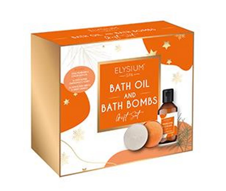 Bath Oil W/Bath Bomb Mandarin & Ginger Gift Set - Click Image to Close