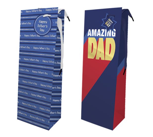 FATHER'S DAY LUXURY FOILED BOTTLE BAG - Click Image to Close