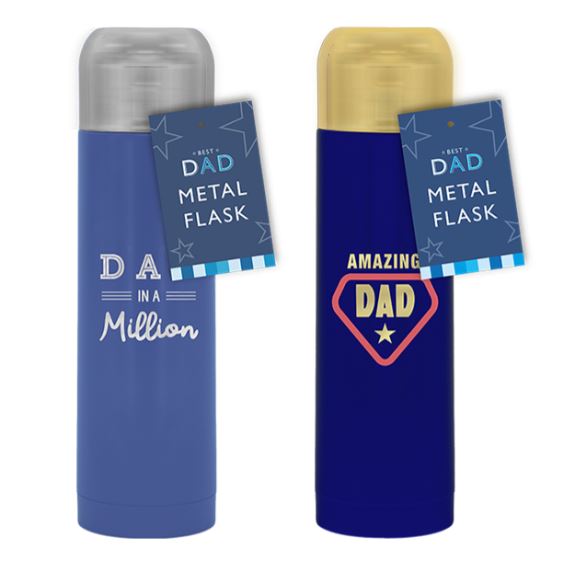 Best Dad Metal Flask 24.5cm X 7cm - Click Image to Close