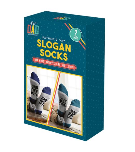 Father's Day Slogan Socks 2 Pack - Click Image to Close