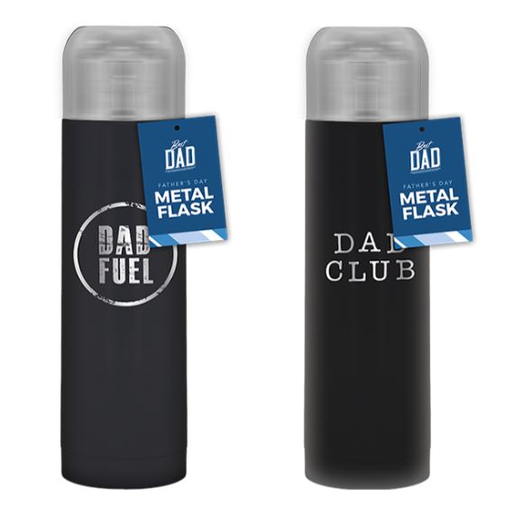 Father's Day Foil Metal Flask 24.5cm x 7cm - Click Image to Close