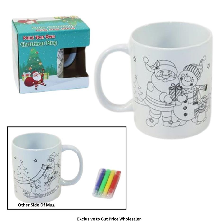 Christmas DIY Ceramic Mug With 4 Pens - Click Image to Close