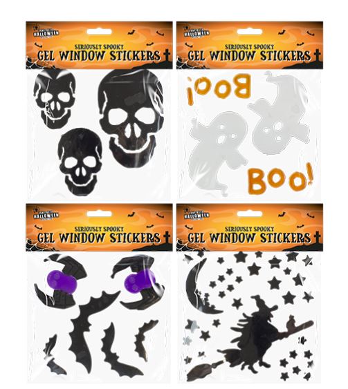 Halloween Gel Window Stickers ( Assorted Designs ) - Click Image to Close