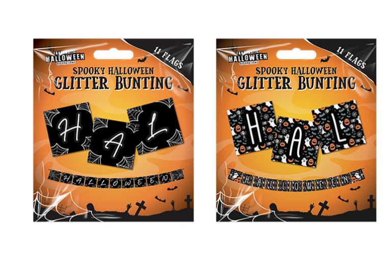 Halloween Glitter Bunting - Click Image to Close