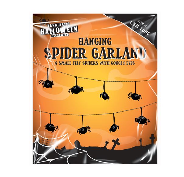 Hanging Spider Garland 1.5M - Click Image to Close