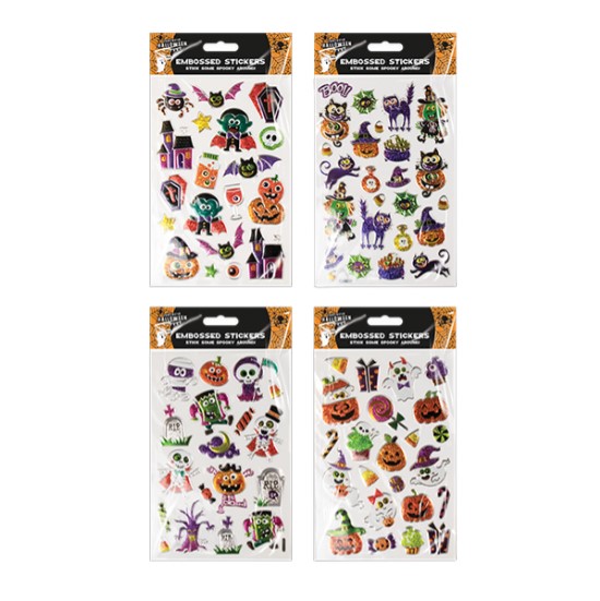 Embossed Foil Halloween Stickers - Click Image to Close