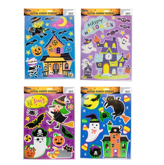 Halloween Colourful Glitter Window Stickers - Click Image to Close