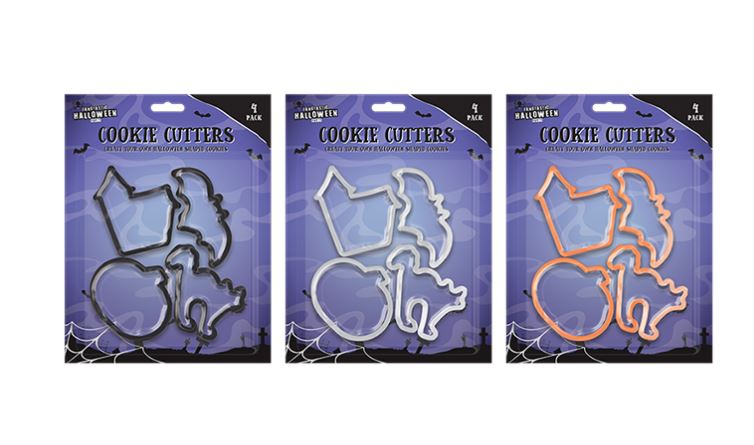 Halloween Plastic Cookie Cutters 4pk - Click Image to Close