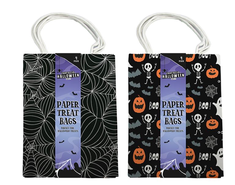 Halloween Paper Treat Bags 4pk - Click Image to Close