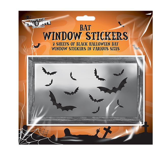 BAT WINDOW STICKERS 2PK - Click Image to Close