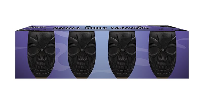 Halloween Skull Shot Glasses 4pk - Click Image to Close