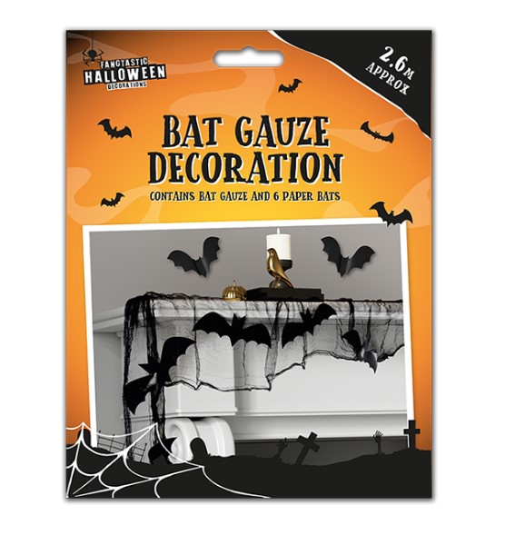 Halloween Bat Gauze With Bats Decoration - Click Image to Close