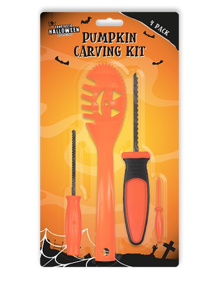 Pumpkin Carving Kit Tool Set 4 Pack - Click Image to Close