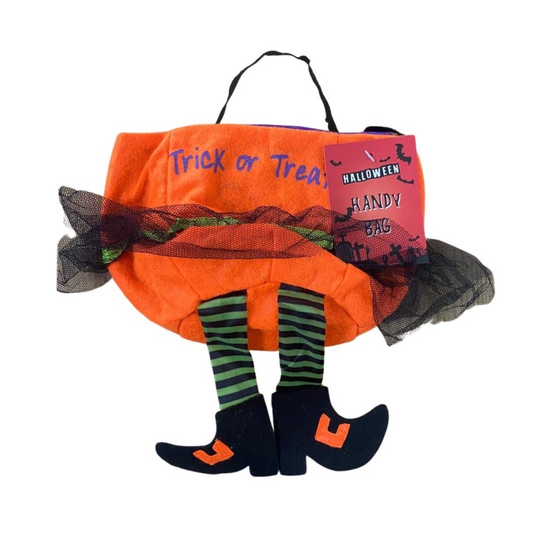 Orange Felt Trick Or Treat Bag 20cm - Click Image to Close