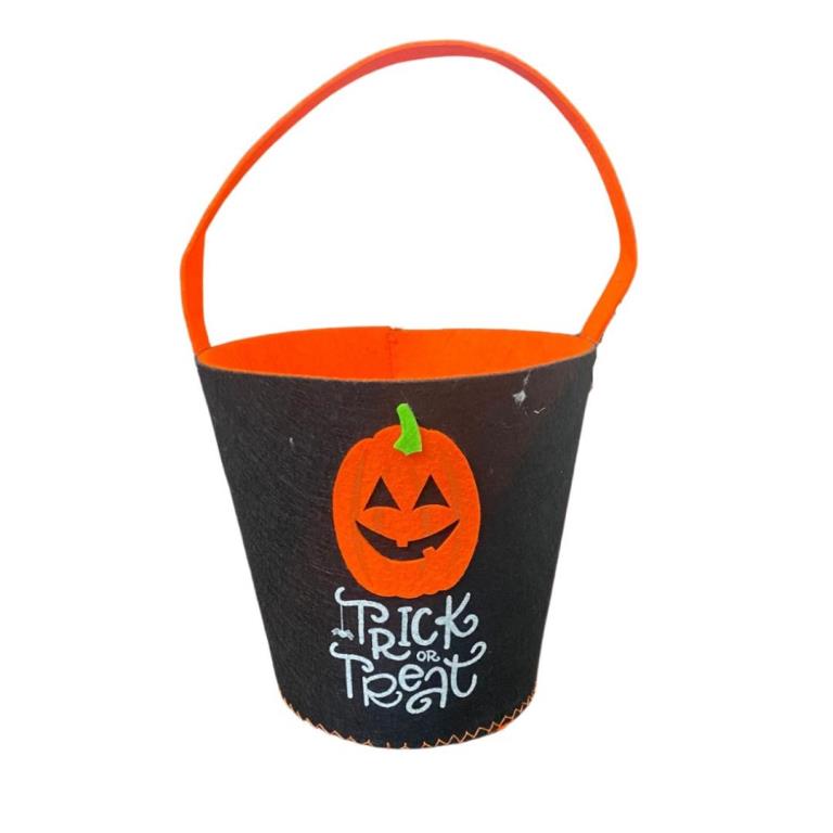 Felt Trick or Treat Bucket Bag 18cm - Click Image to Close