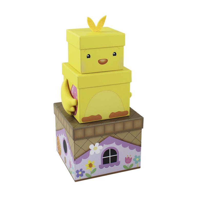 Easter Chick Plush Box 3 Piece - Click Image to Close