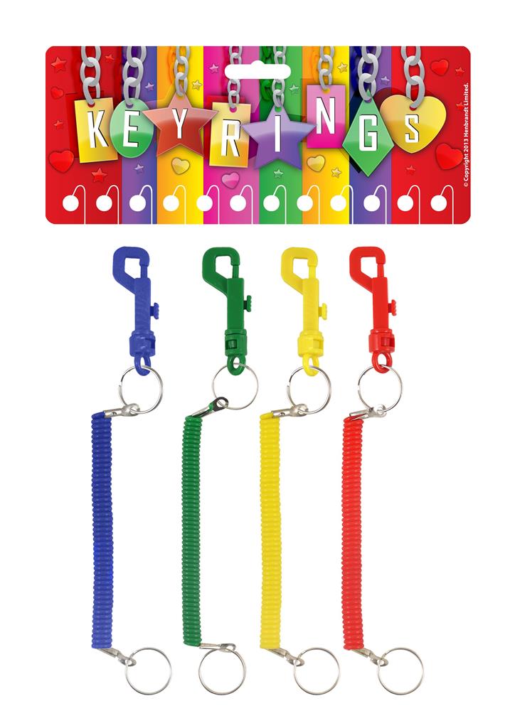 Bright Coloured Spiral Keyring X 12 ( 21P Each ) - Click Image to Close