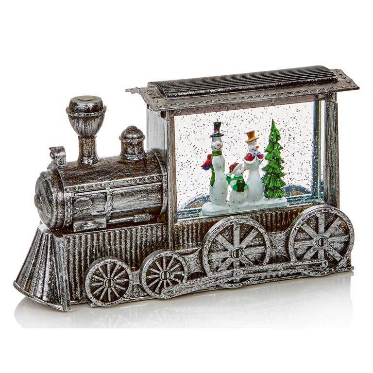 Christmas 29cm Silver Train Water Spinner - Click Image to Close