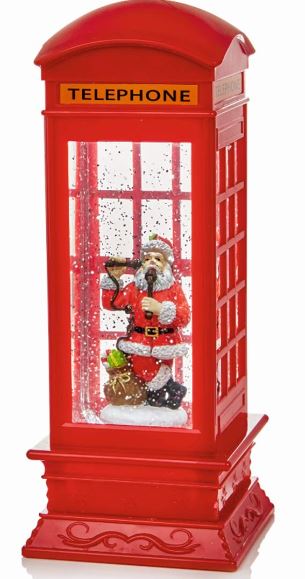 27cm Red Telephone Box Water Spinner - Click Image to Close
