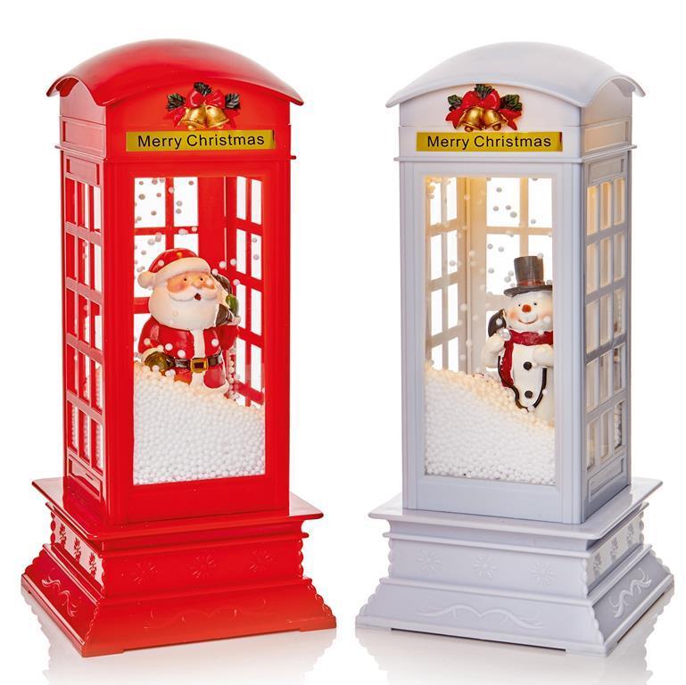 31cm Snowblowing Telephone Box - Click Image to Close