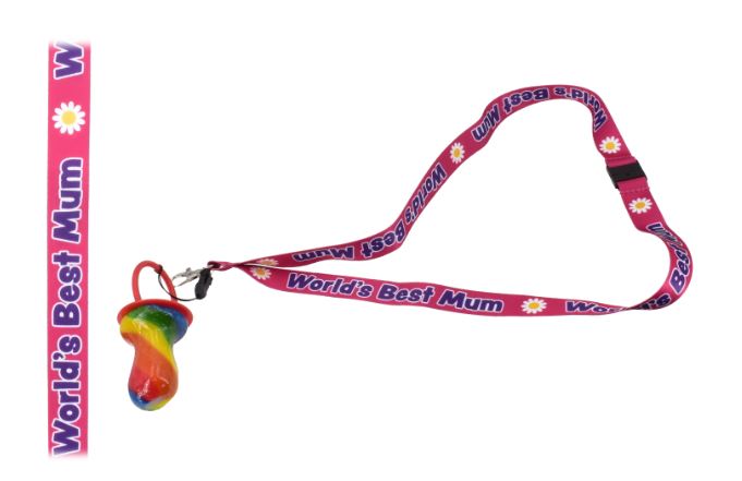Dummy Worlds Best Mum Lanyard With Rock - Click Image to Close