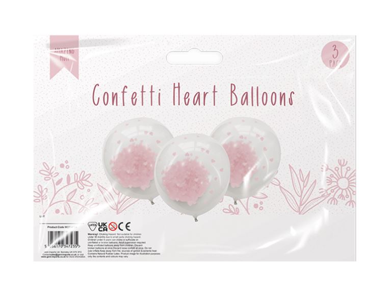 Mother's Day Confetti Heart Balloons 3pk - Click Image to Close