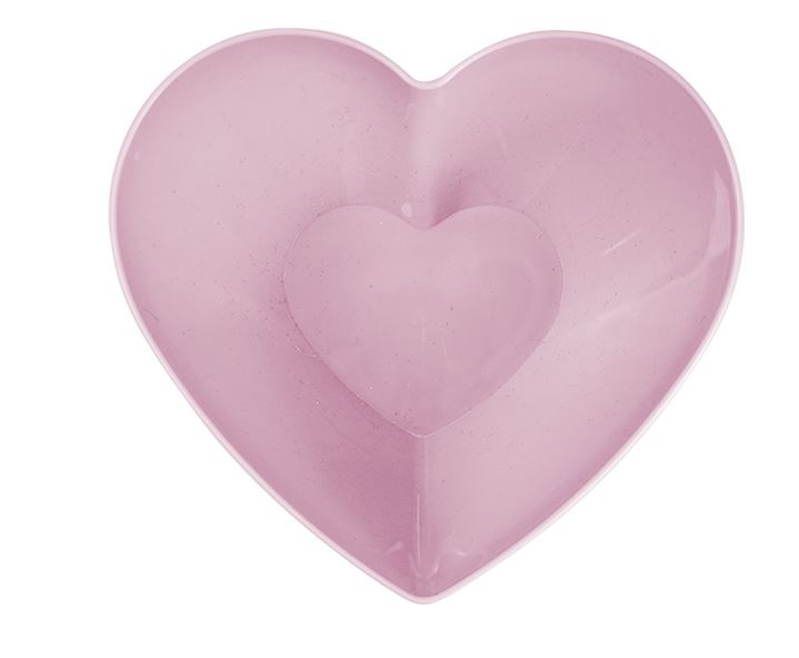Pink Plastic Heart Serving Bowl - Click Image to Close