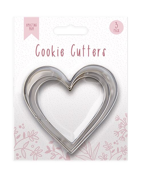 Heart Shaped Cookie Cutters 3pk - Click Image to Close