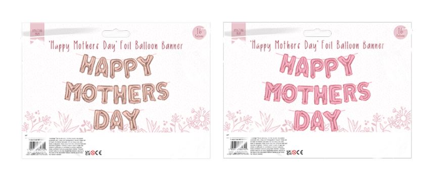 Happy Mothers Day Foil Balloon Banner - Click Image to Close