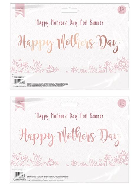 Happy Mothers Day Foil Banner - Click Image to Close