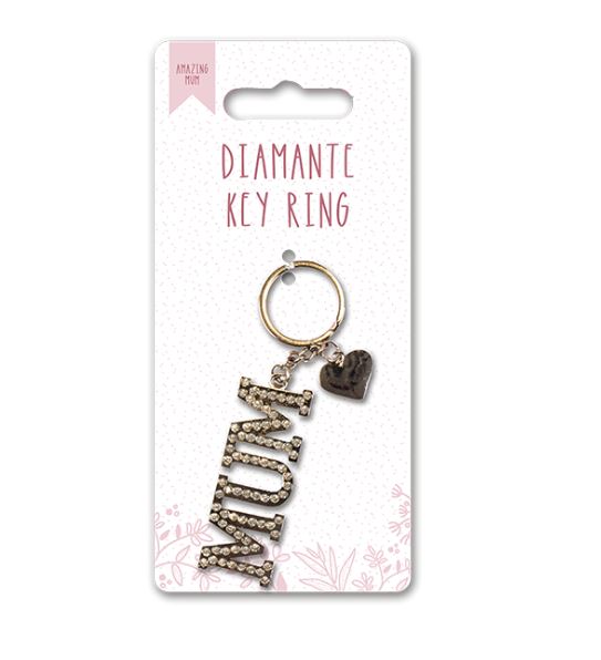 Mum Diamante Keyring - Click Image to Close