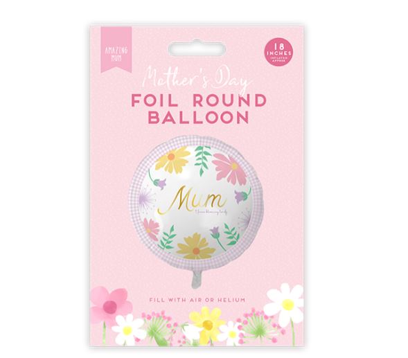 MOTHER'S DAY ROUND FOIL BALLOON 18" - Click Image to Close