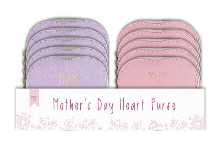 MOTHER'S DAY FOILED HEART COIN PURSE - Click Image to Close