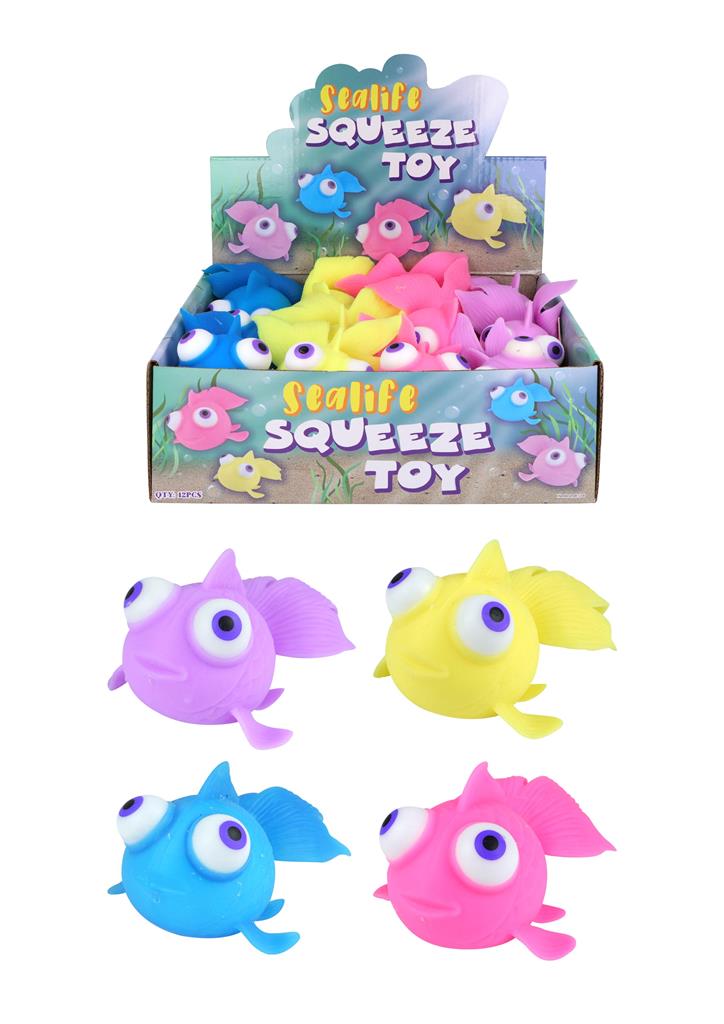 Sealife Goldfish Squish Squeeze Toy ( Assorted Colours ) - Click Image to Close
