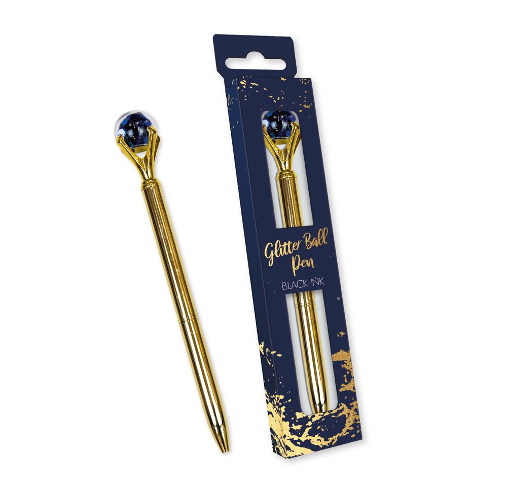 Stationery Glitter Ball Pen Opulent Geo - Click Image to Close